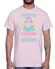 happiness is believing in unicorns 163#- unicorn- Cotton Tee
