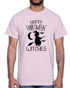 happy halloween witches 35#- witch- Cotton Tee