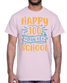 happy one hundredth day of school 248#- one hundred days- Cotton Tee