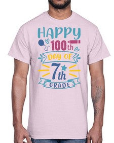 happy th day of seventh grade 252#- seventh grade- Cotton Tee