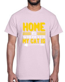home is wherever my cat is Style 50#- cats- Cotton Tee