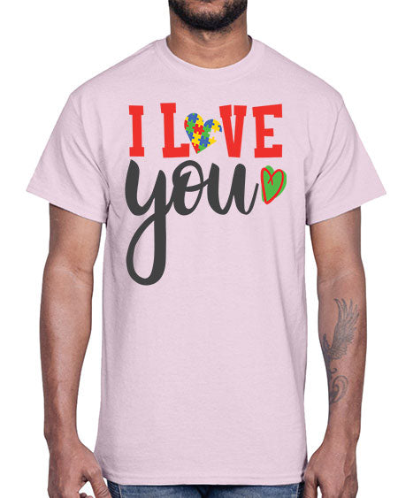 i love you Style 23#- autism- Cotton Tee