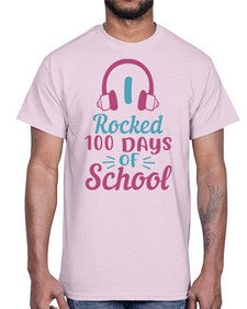 i rocked one hundred days of school 376#- one hundred days- Cotton Tee