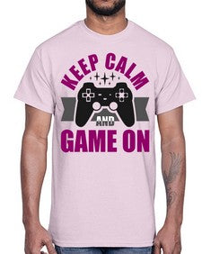 keep calm and game on 132#- video games- Cotton Tee