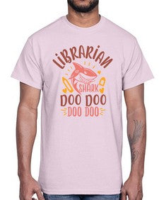 librarian shark doo doo 474#- librarian- Cotton Tee