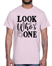 look whos one 262#- unicorn- Cotton Tee