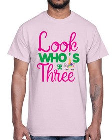 look whos three 266#- unicorn- Cotton Tee