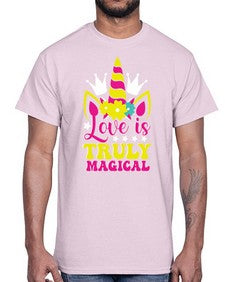 love is truly magical 270#- unicorn- Cotton Tee