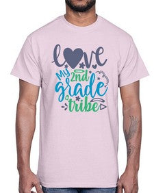 love my second grade tribe 522#- second grade- Cotton Tee