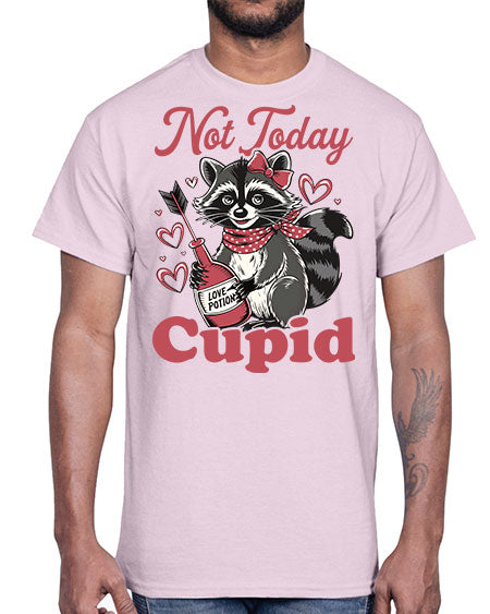 not today cupid 31#- raccoon- Cotton Tee