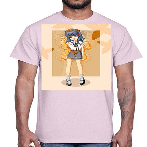 of beautiful girl with jacket 132#- anime- Cotton Tee