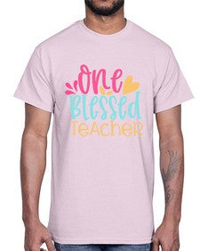 one blessed teacher 560#- teacher- Cotton Tee
