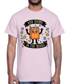 one hundred Days in the Books 567#- one hundred days- Cotton Tee