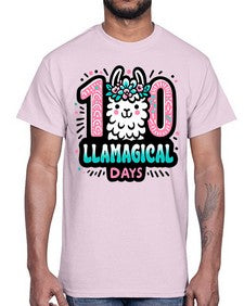 one hundred Llamagical Days 592#- one hundred days- Cotton Tee