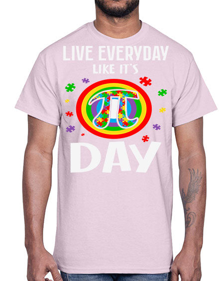 pi day autism puzzle math 111#- autism- Cotton Tee