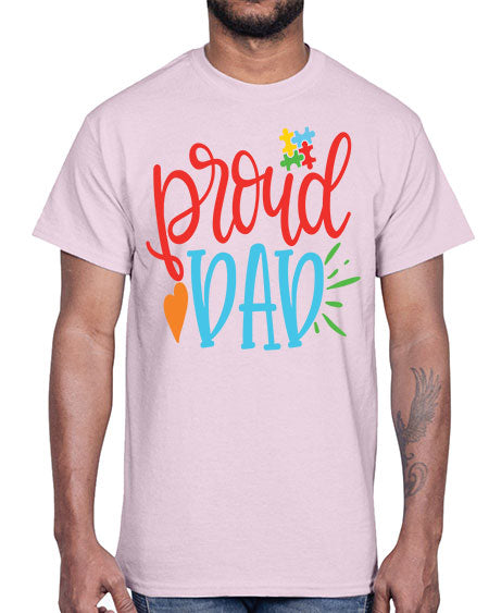 proud dad Style 36#- autism- Cotton Tee