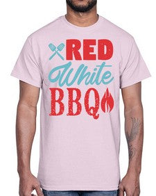 red white bbq 374#- bbq- Cotton Tee