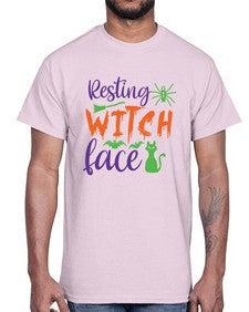 resting witch face 25#- witch- Cotton Tee