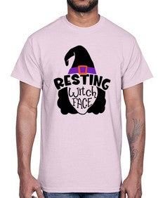 resting witch face 27#- witch- Cotton Tee