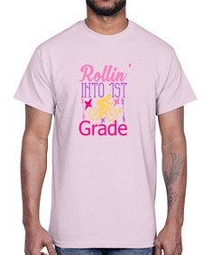 rollin into first grade 776#- first grade- Cotton Tee