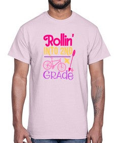 rollin into second grade 783#- second grade- Cotton Tee