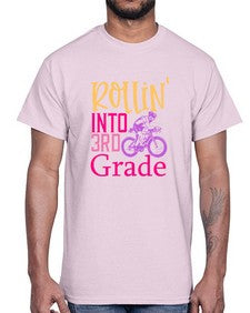 rollin into third grade 782#- third grade- Cotton Tee