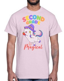 second Grade is Magical Unicorn 821#- second grade- Cotton Tee