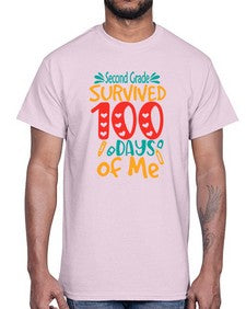 second Grade survived one hundred days of me 835#- one hundred days- Cotton Tee