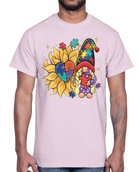sunflower gnome autism- autism- Cotton Tee