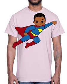 super kid 1#- black boys or men- Cotton Tee