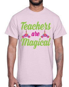 teachers are magical 428#- unicorn- Cotton Tee