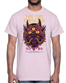the cat monster gdkkj 1148#- art pop art- Cotton Tee