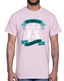 the world is my cats playground Style 119#- cats- Cotton Tee