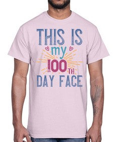 this is my one hundredth day face 984#- one hundred days- Cotton Tee