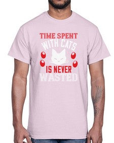 time spend with cat is never wasted Style 120#- cats- Cotton Tee