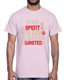 time spend with cat is never wasted Style 121#- cats- Cotton Tee