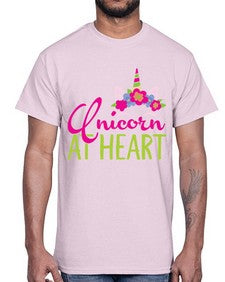 unicorn at heart 444#- unicorn- Cotton Tee
