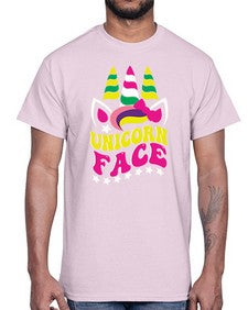unicorn face 459#- unicorn- Cotton Tee