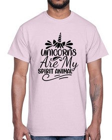 unicorns are my spirit animal 525#- unicorn- Cotton Tee