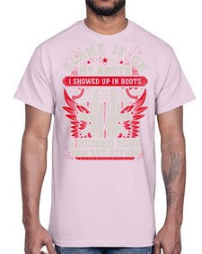 veteran showed up in boots 1198#- western- Cotton Tee