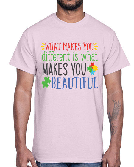 what makes you different is what makes you beautiful Style 3#- autism- Cotton Tee