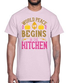 world peace begins in the kitchen 496#- vegan- Cotton Tee