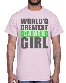 worlds greatest gamer girl 166#- video games- Cotton Tee