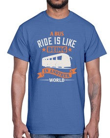 A bus ride is like being in another world 1#- bus- Cotton Tee
