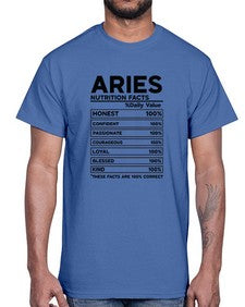 Aries Nutrition Facts 97#- aries- Cotton Tee