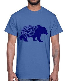 BearMandala 253#- mandala- Cotton Tee
