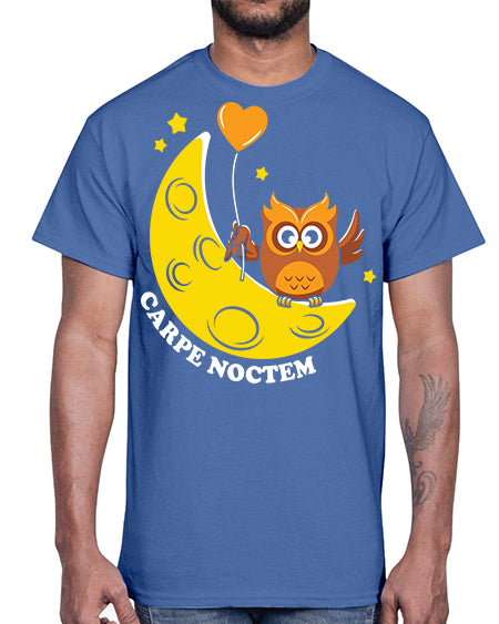 Carpe Noctem Moon Stars Owl A TurtleRabbit 1#- owl- Cotton Tee