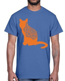 CatMandala 324#- mandala- Cotton Tee