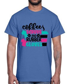 Coffee Scrubs And Rubber Gloves Style Style 664#- nurse- Cotton Tee