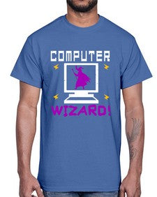 Computer wizard 52#- computer- Cotton Tee